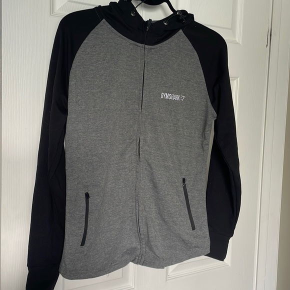 NWT Gymshark Black and Grey “Fit Hoody” Zip Up Sweater Size Medium - Picture 1 of 5